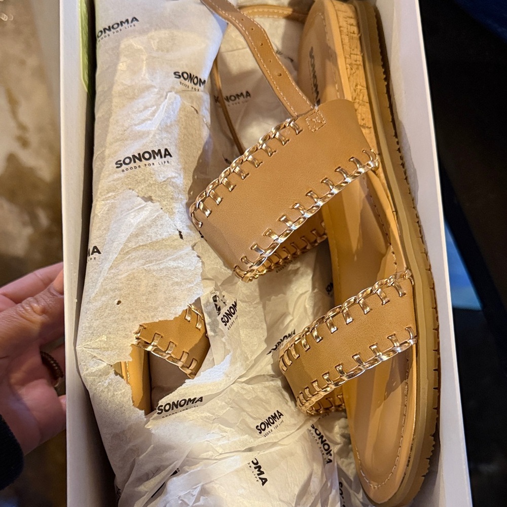 Sonoma Beige Double Strap Sandals